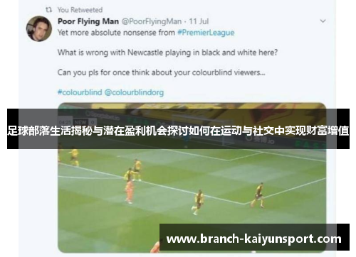 足球部落生活揭秘与潜在盈利机会探讨如何在运动与社交中实现财富增值